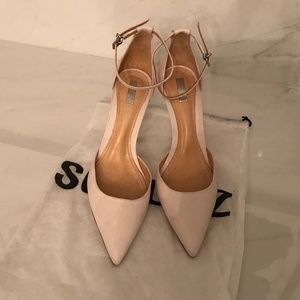 Schutz off-white Leather Ankle Strap Heel
